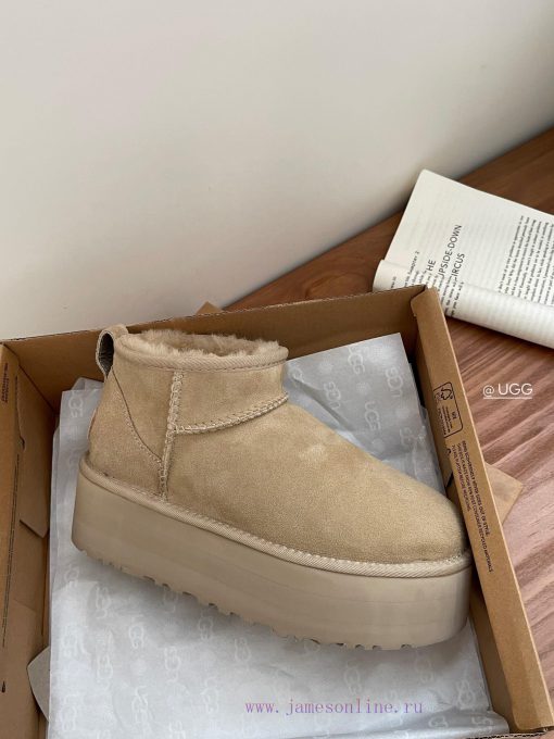 , sizes 35-41, Ugg thick sole 5cm mini snow bootsLongfeng Original Factory A-level Fur Integn6mkvezk - Image 6