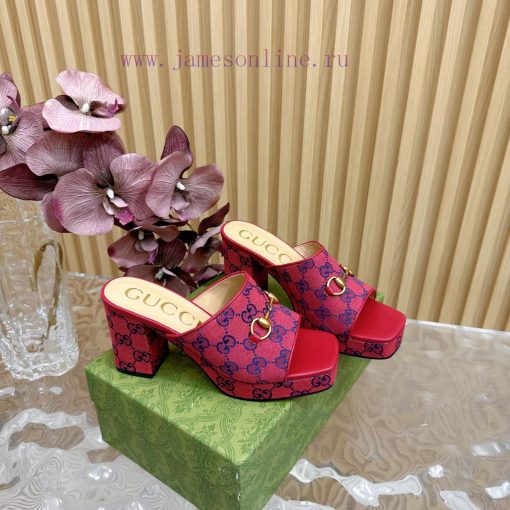 New 2024 Spring/Summer Collection GUCCI Gucci Water Platform Coarse Heel Horseclip Sandals Ljkh2a9zv - Image 3