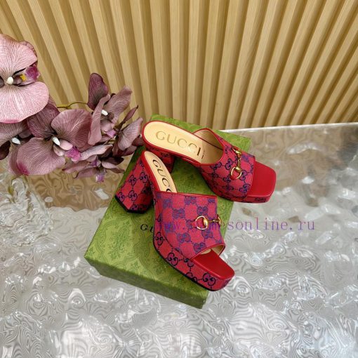 New 2024 Spring/Summer Collection GUCCI Gucci Water Platform Coarse Heel Horseclip Sandals Ljkh2a9zv - Image 4