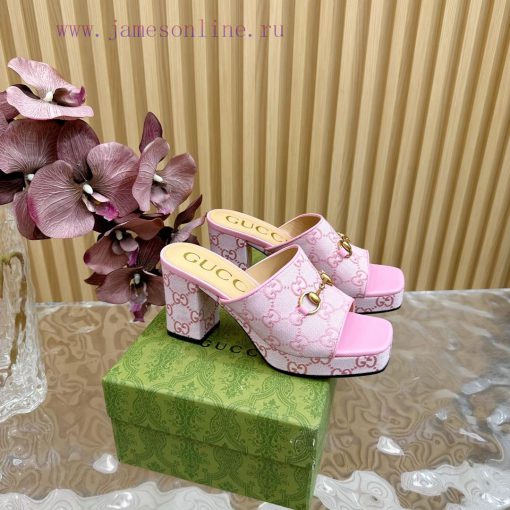 New 2024 Spring/Summer Collection GUCCI Gucci Water Platform Coarse Heel Horseclip Sandals Lk0o6pkpk - Image 2