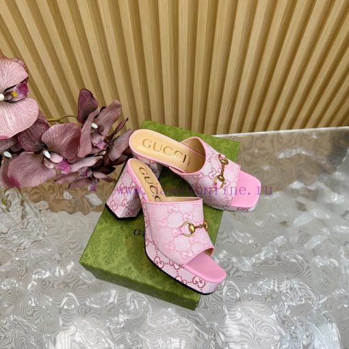 New 2024 Spring/Summer Collection GUCCI Gucci Water Platform Coarse Heel Horseclip Sandals Lk0o6pkpk - Image 3