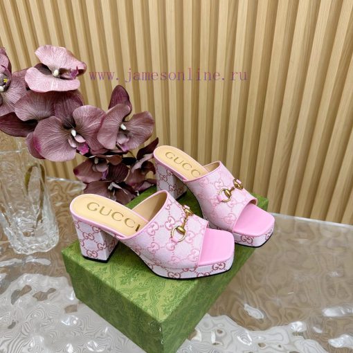 New 2024 Spring/Summer Collection GUCCI Gucci Water Platform Coarse Heel Horseclip Sandals Lk0o6pkpk - Image 4