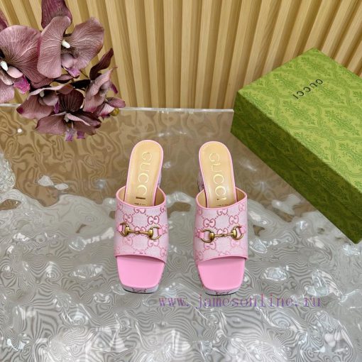New 2024 Spring/Summer Collection GUCCI Gucci Water Platform Coarse Heel Horseclip Sandals Lk0o6pkpk - Image 5