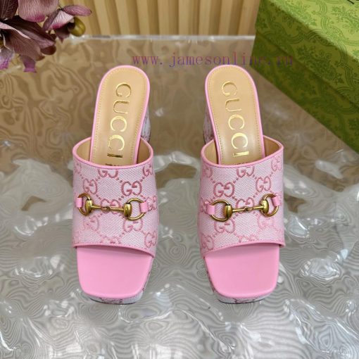 New 2024 Spring/Summer Collection GUCCI Gucci Water Platform Coarse Heel Horseclip Sandals Lk0o6pkpk - Image 6