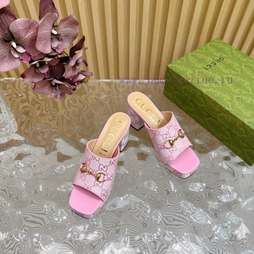 New 2024 Spring/Summer Collection GUCCI Gucci Water Platform Coarse Heel Horseclip Sandals Lk0o6pkpk - Image 7