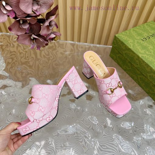 New 2024 Spring/Summer Collection GUCCI Gucci Water Platform Coarse Heel Horseclip Sandals Lk0o6pkpk - Image 8