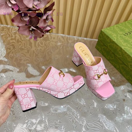 New 2024 Spring/Summer Collection GUCCI Gucci Water Platform Coarse Heel Horseclip Sandals Lk0o6pkpk - Image 9