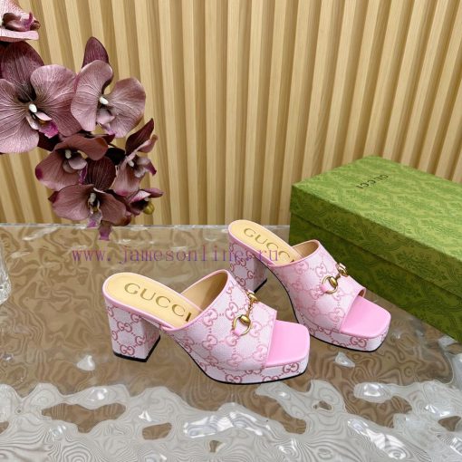 New 2024 Spring/Summer Collection GUCCI Gucci Water Platform Coarse Heel Horseclip Sandals Lk0o6pkpk - Image 10