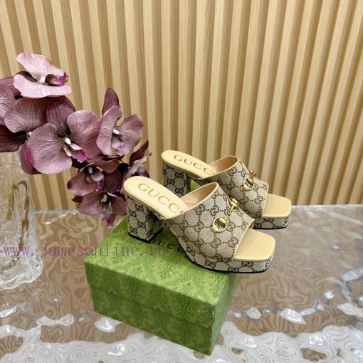 New 2024 Spring/Summer Collection GUCCI Gucci Water Platform Coarse Heel Horseclip Sandals Li4cy6xq9