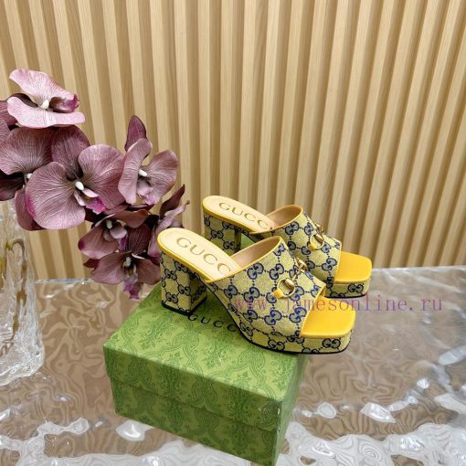 New 2024 Spring/Summer Collection GUCCI Gucci Water Platform Coarse Heel Horseclip Sandals Lm6wxfur8 - Image 2