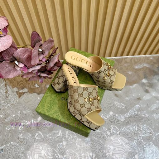 New 2024 Spring/Summer Collection GUCCI Gucci Water Platform Coarse Heel Horseclip Sandals Li4cy6xq9 - Image 3