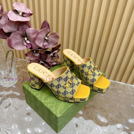 New 2024 Spring/Summer Collection GUCCI Gucci Water Platform Coarse Heel Horseclip Sandals Lm6wxfur8 - Image 4