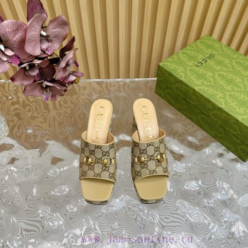 New 2024 Spring/Summer Collection GUCCI Gucci Water Platform Coarse Heel Horseclip Sandals Li4cy6xq9 - Image 5