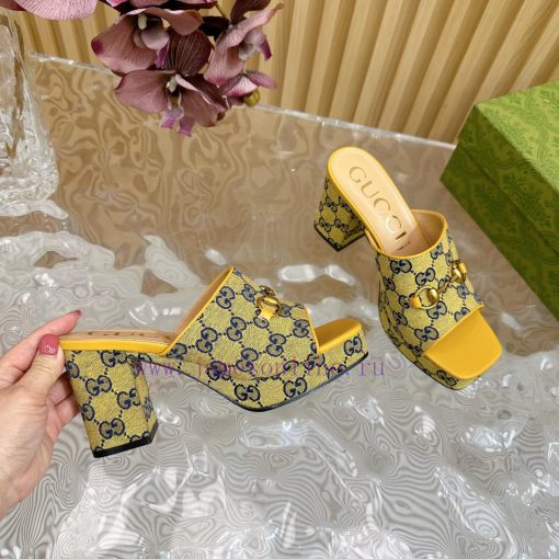 New 2024 Spring/Summer Collection GUCCI Gucci Water Platform Coarse Heel Horseclip Sandals Lm6wxfur8 - Image 7