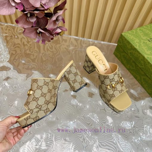 New 2024 Spring/Summer Collection GUCCI Gucci Water Platform Coarse Heel Horseclip Sandals Li4cy6xq9 - Image 9