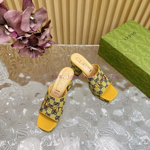 New 2024 Spring/Summer Collection GUCCI Gucci Water Platform Coarse Heel Horseclip Sandals Lm6wxfur8 - Image 9