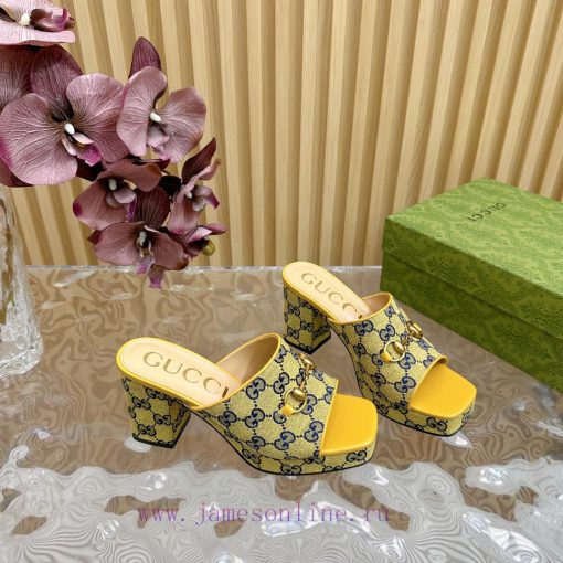 New 2024 Spring/Summer Collection GUCCI Gucci Water Platform Coarse Heel Horseclip Sandals Lm6wxfur8 - Image 10