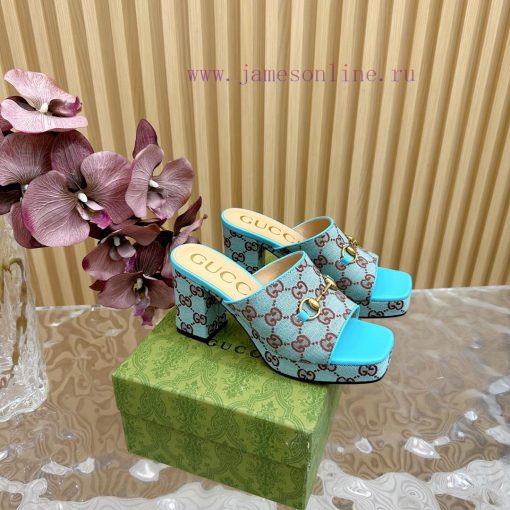 New 2024 Spring/Summer Collection GUCCI Gucci Water Platform Coarse Heel Horseclip Sandals Lwutfs5kc - Image 2
