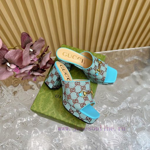 New 2024 Spring/Summer Collection GUCCI Gucci Water Platform Coarse Heel Horseclip Sandals Lwutfs5kc - Image 3