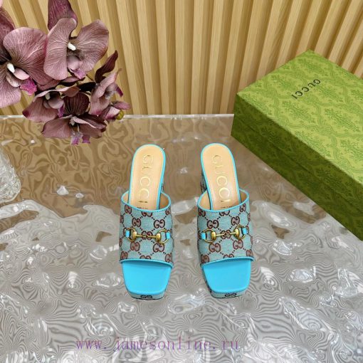 New 2024 Spring/Summer Collection GUCCI Gucci Water Platform Coarse Heel Horseclip Sandals Lwutfs5kc - Image 5