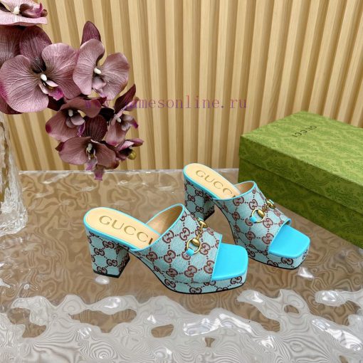 New 2024 Spring/Summer Collection GUCCI Gucci Water Platform Coarse Heel Horseclip Sandals Lwutfs5kc - Image 8