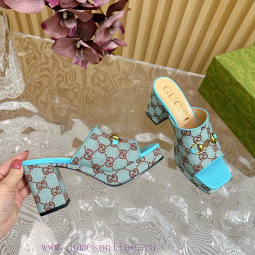 New 2024 Spring/Summer Collection GUCCI Gucci Water Platform Coarse Heel Horseclip Sandals Lwutfs5kc - Image 9