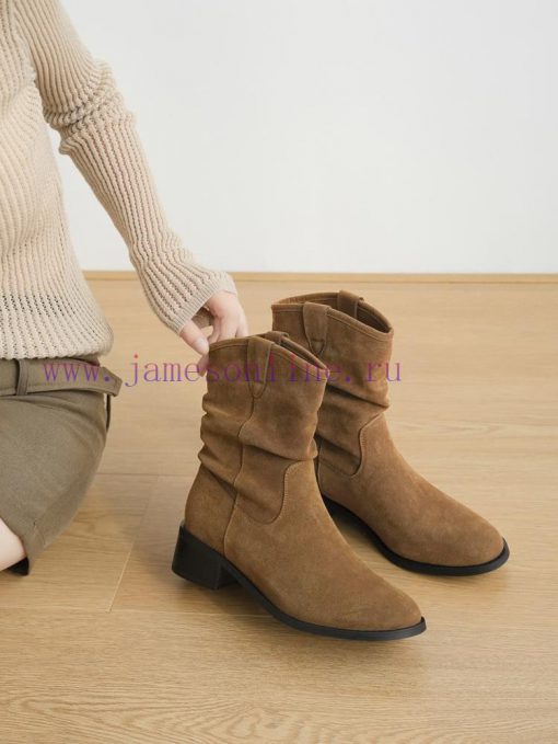 Short City Stroll Saves Little Thick Legs HUOGEN/Huo Hee Pile Boots are elves dancing gracefjgqavf6z