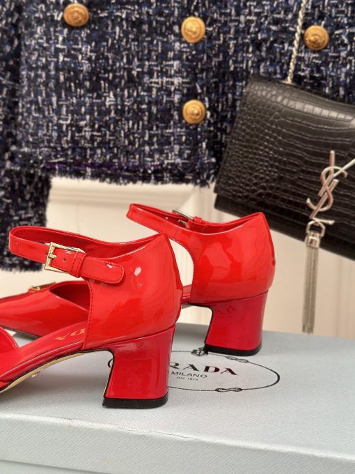 PRADA/PRADA Classic Triangle LogoRough heeled Mary Jane shoe seriesMinimalist and ultimate t2ik4gmk0 - Image 7