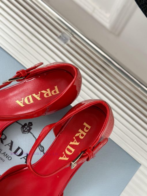 PRADA/PRADA Classic Triangle LogoRough heeled Mary Jane shoe seriesMinimalist and ultimate t2ik4gmk0 - Image 9