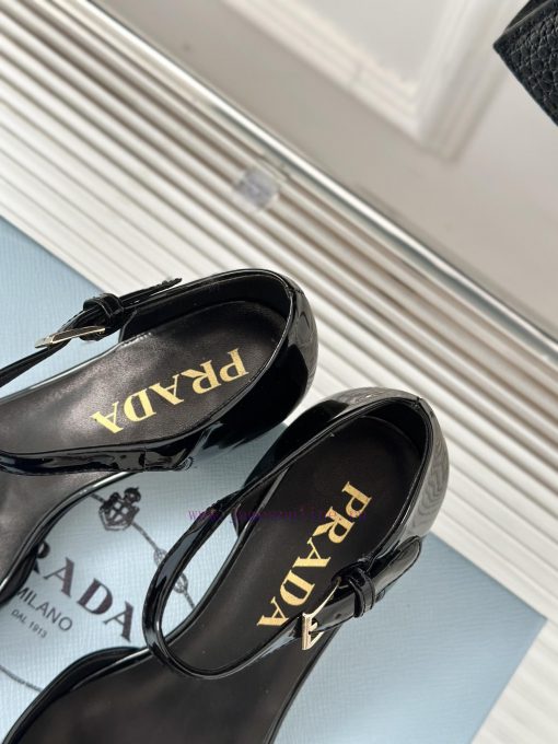 PRADA/PRADA Classic Triangle LogoRough heeled Mary Jane shoe seriesMinimalist and ultimate tz64fwqcj - Image 9