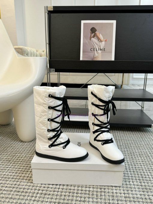 THE ROW24ss Autumn/Winter New Technology Cloth Ski Boots Snow Boots Strap Flat Casual Middlek3ta687b - Image 3