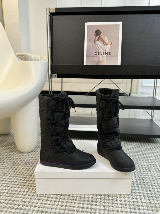THE ROW24ss Autumn/Winter New Technology Cloth Ski Boots Snow Boots Strap Flat Casual Middle4zqa8zqc - Image 3