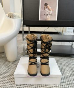 THE ROW24ss Autumn/Winter New Technology Cloth Ski Boots Snow Boots Strap Flat Casual Middle8ejf0nha