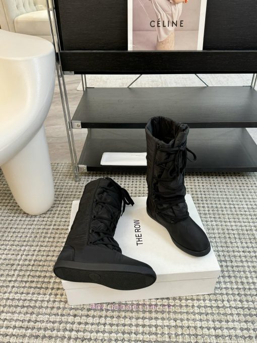 THE ROW24ss Autumn/Winter New Technology Cloth Ski Boots Snow Boots Strap Flat Casual Middle4zqa8zqc - Image 5