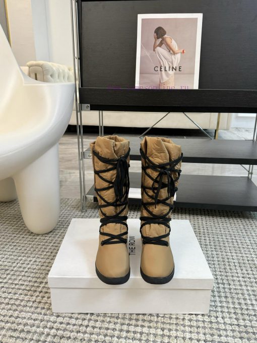 THE ROW24ss Autumn/Winter New Technology Cloth Ski Boots Snow Boots Strap Flat Casual Middle8ejf0nha - Image 2
