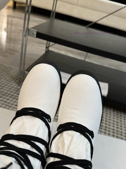 THE ROW24ss Autumn/Winter New Technology Cloth Ski Boots Snow Boots Strap Flat Casual Middlek3ta687b - Image 9