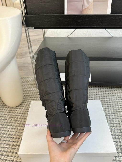 THE ROW24ss Autumn/Winter New Technology Cloth Ski Boots Snow Boots Strap Flat Casual Middle4zqa8zqc - Image 8