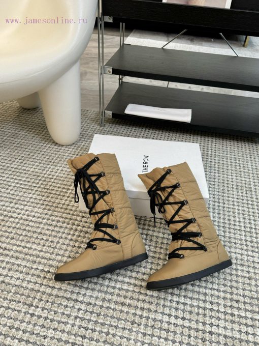 THE ROW24ss Autumn/Winter New Technology Cloth Ski Boots Snow Boots Strap Flat Casual Middle8ejf0nha - Image 6