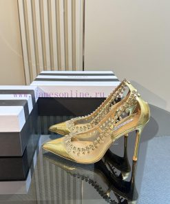 Aquazzura | Golden Pineapple New Product Crystal Diamond Single Shoes_______________________wf70d4hs