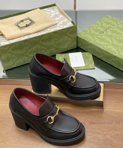 2024 Autumn/Winter Latest GUCCI High Heels, Little Bee Bottom, Thick Heels, Horseclip, Thick5aw02n7k