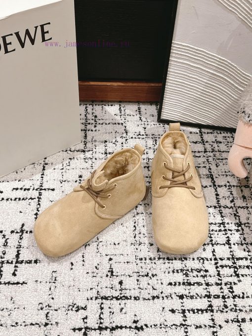 Top qualityLoewe ss24 new arrival～Luoyiwei autumn and winter new lace up wool snow bootsThe 9gc1n6cs - Image 3