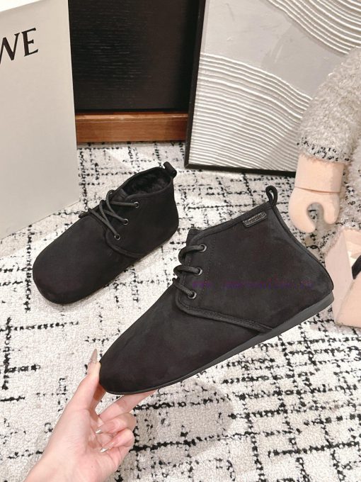 Top qualityLoewe ss24 new arrival～Luoyiwei autumn and winter new lace up wool snow bootsThe xnh44164 - Image 5