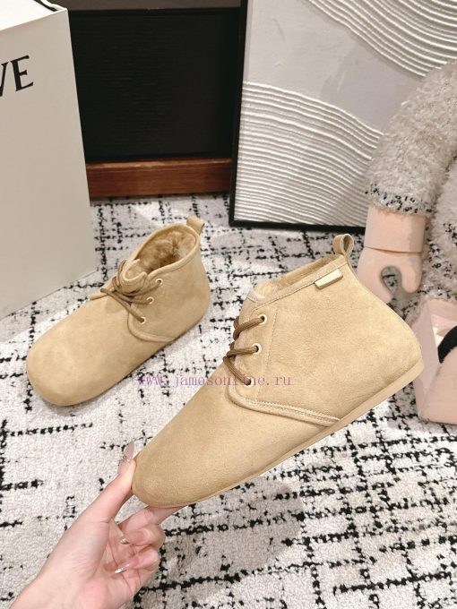 Top qualityLoewe ss24 new arrival～Luoyiwei autumn and winter new lace up wool snow bootsThe 9gc1n6cs - Image 5