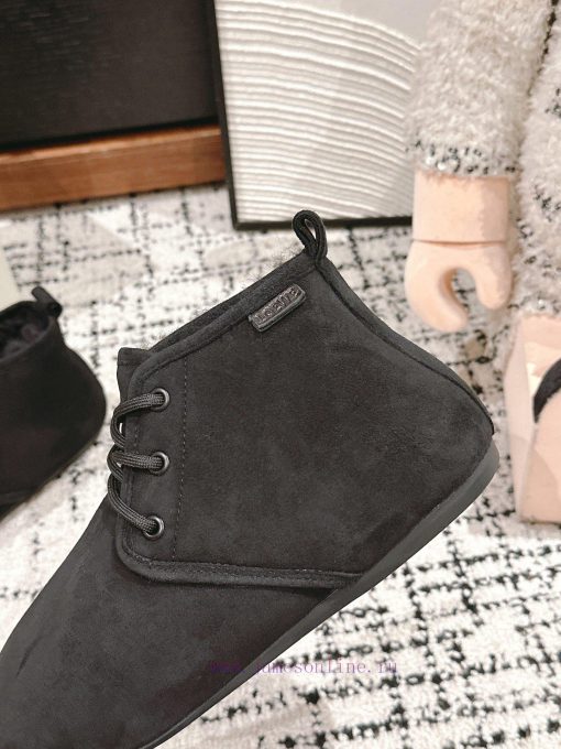 Top qualityLoewe ss24 new arrival～Luoyiwei autumn and winter new lace up wool snow bootsThe xnh44164 - Image 7