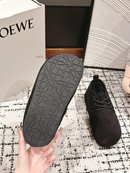 Top qualityLoewe ss24 new arrival～Luoyiwei autumn and winter new lace up wool snow bootsThe xnh44164 - Image 10