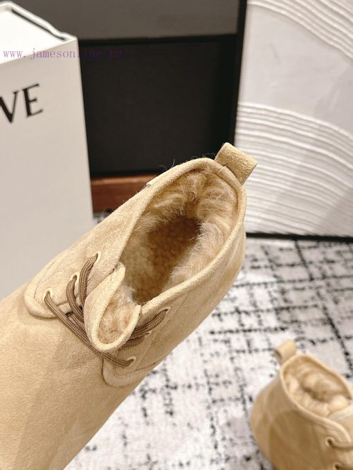 Top qualityLoewe ss24 new arrival～Luoyiwei autumn and winter new lace up wool snow bootsThe 9gc1n6cs - Image 9