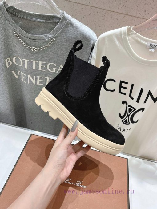 Loropiana LP Nuoyoupianya 24ss Autumn/Winter New Lakeside Leather Chelsea Short BootsThis shgaqzxxzs - Image 6