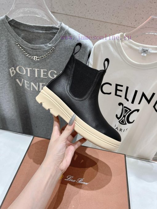 Loropiana LP Nuoyoupianya 24ss Autumn/Winter New Lakeside Leather Chelsea Short BootsThis shq0ligqlx - Image 5