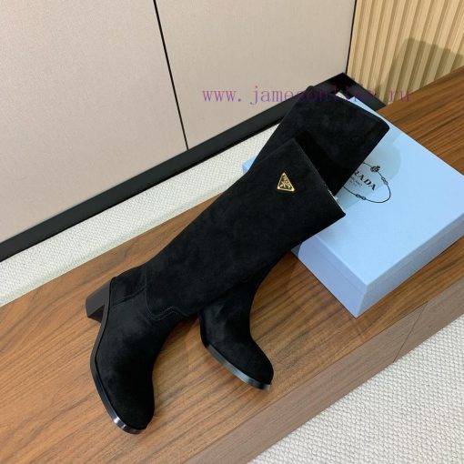 Prada autumn and winter thick heeled long boots have a high-end and atmospheric appearance. bb1xyny2 - Image 3