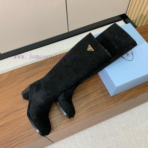 Prada autumn and winter thick heeled long boots have a high-end and atmospheric appearance. bb1xyny2 - Image 4